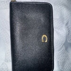 Coach Black Wallet with Gold Accent
